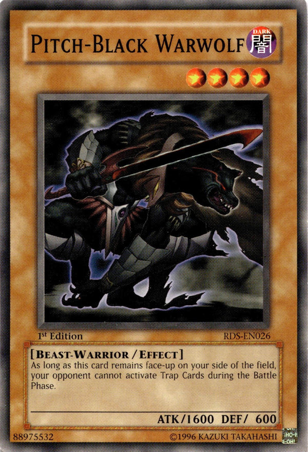 Yugioh Pitch-Black Warwolf RDS-EN026 Common 1st Edition LP