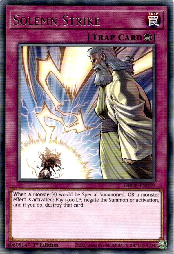 Yugioh Solemn Strike GRCR-EN059 Rare 1st Edition NM