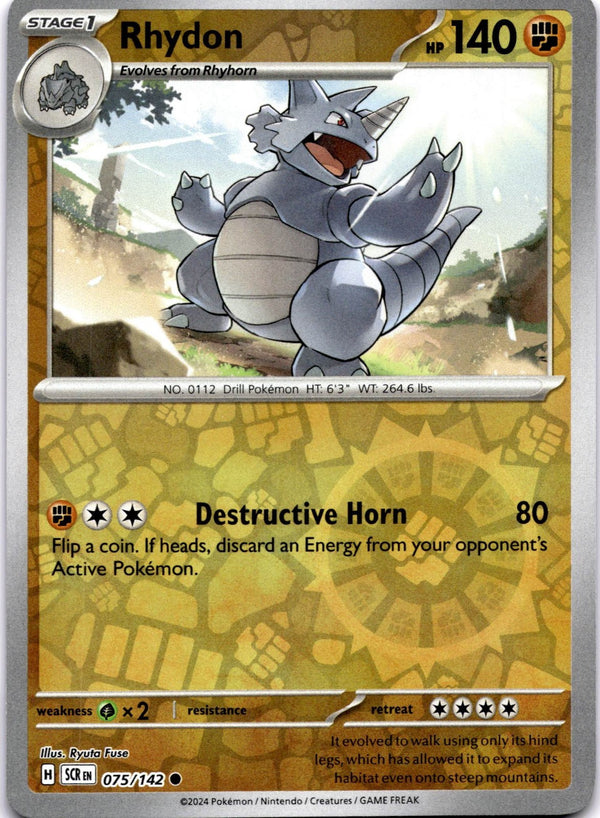 Pokemon Rhydon 075/142 Stellar Crown Reverse Holo NM