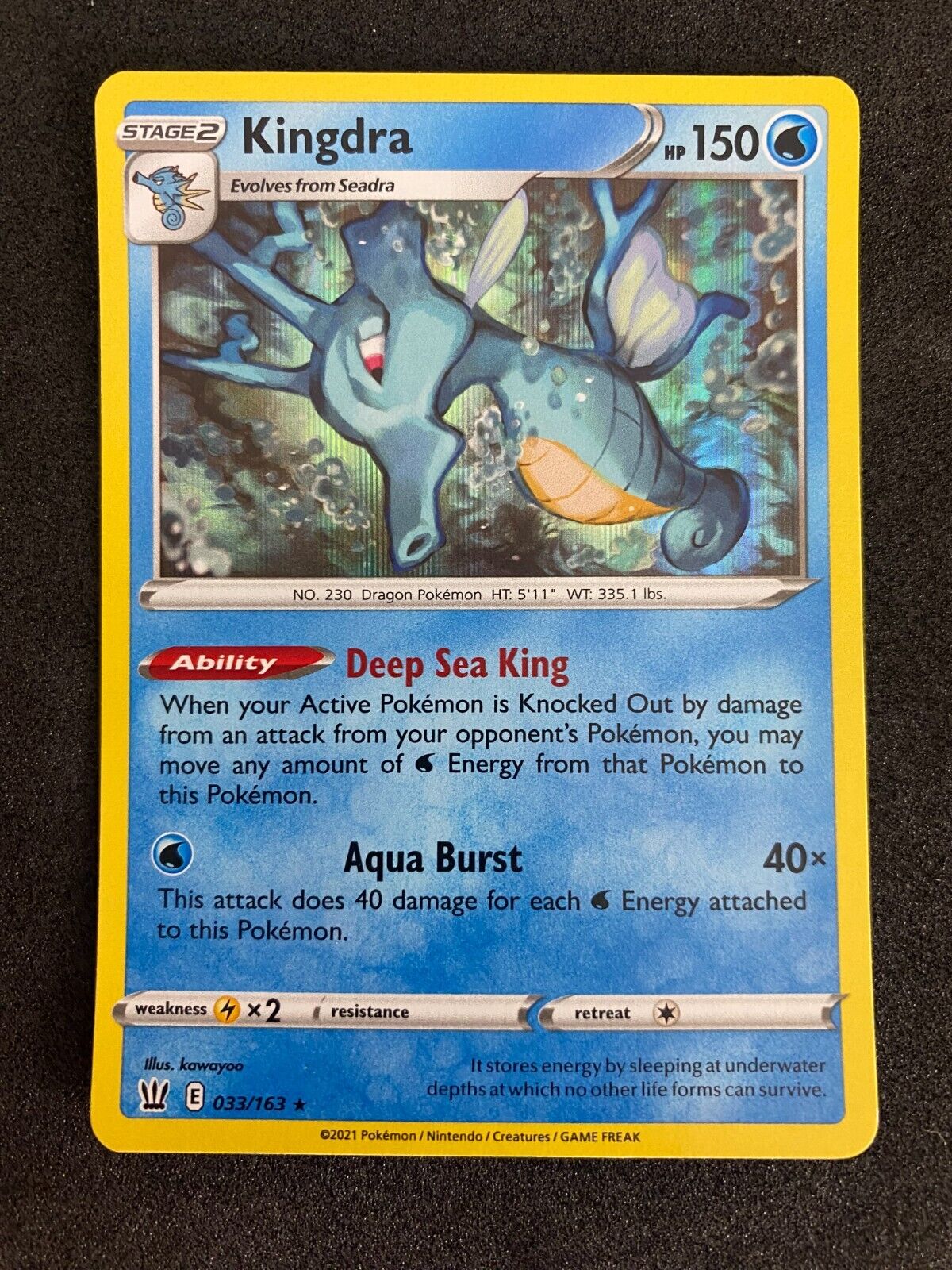 Pokemon Kingdra 033/163 Battle Styles Holo NM-MINT 33/163