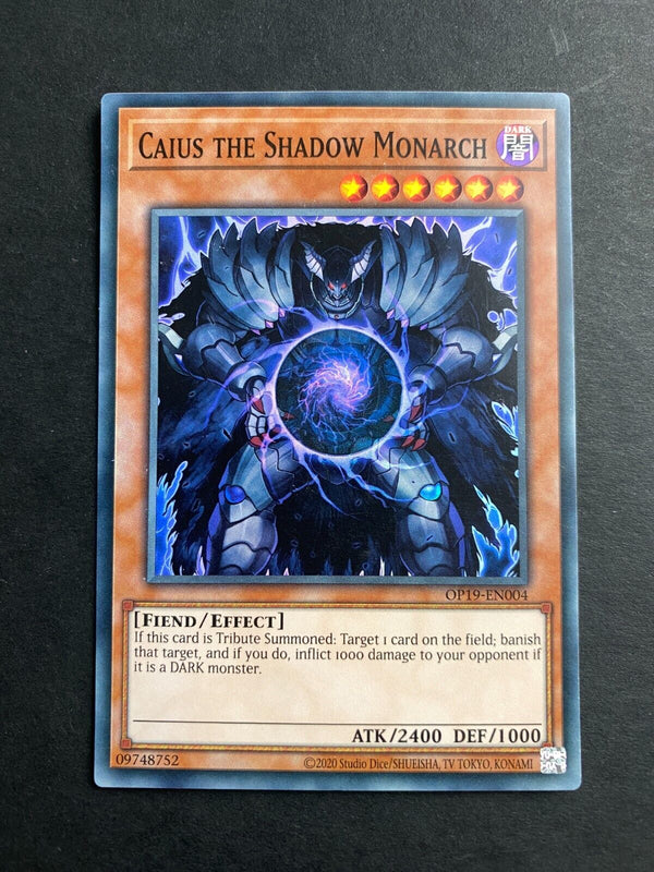 Yugioh Caius the Shadow Monarch OP19-EN004 Super Rare Unlimited Edition MP/LP