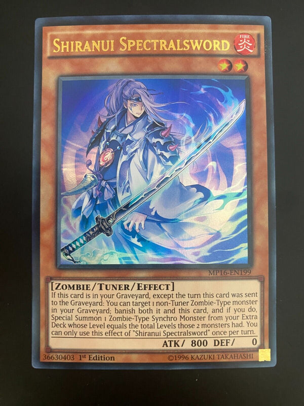 Yugioh Shiranui Spectralsword MP16-EN199 1st Edition Ultra Rare NM