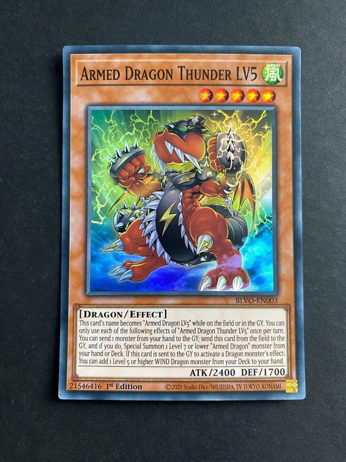 Yugioh Armed Dragon Thunder LV5 BLVO-EN003 Ultra Rare 1st Edition VLP/NM