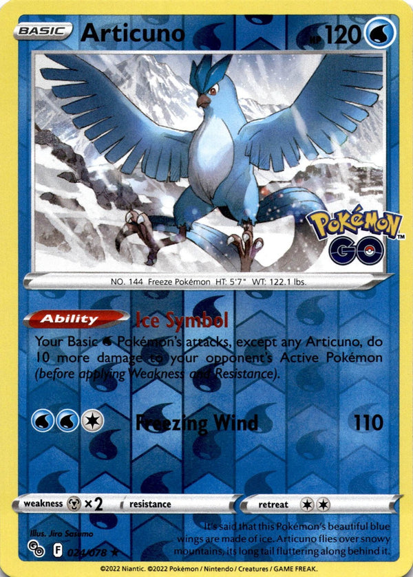 Pokemon Articuno 024/078 Pokemon Go Reverse Holo NM