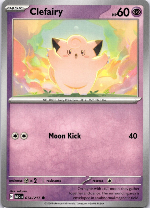 Pokemon Clefairy 074/217 Ascended Heroes Non Holo NM