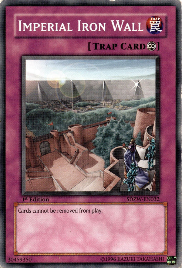 Yugioh Imperial Iron Wall SDZW-EN032 Common 1st Edition HP/MP