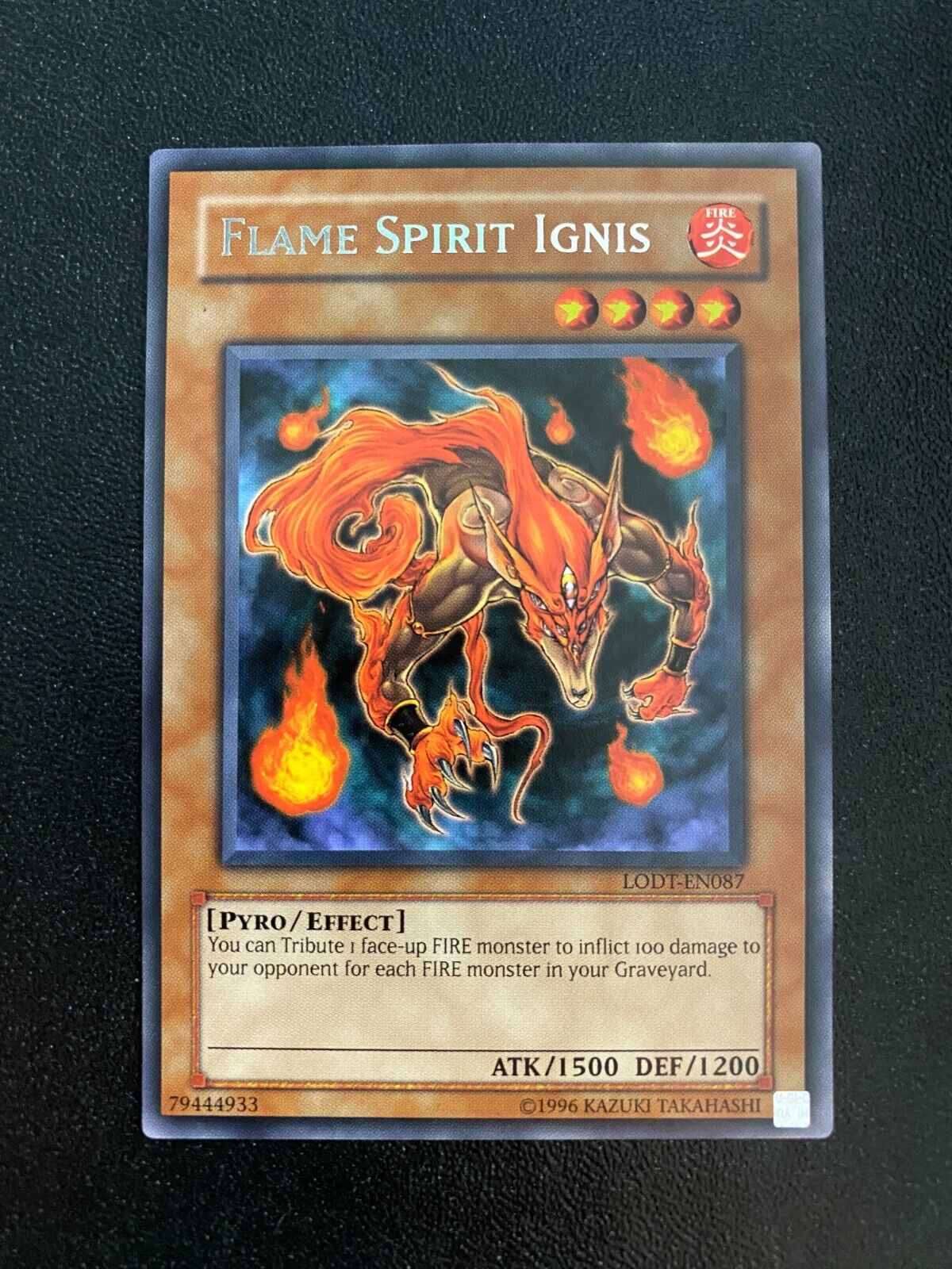 Yugioh Flame Spirit Ignis LODT-EN087 Rare Unlimited Ed (original print) VLP/NM