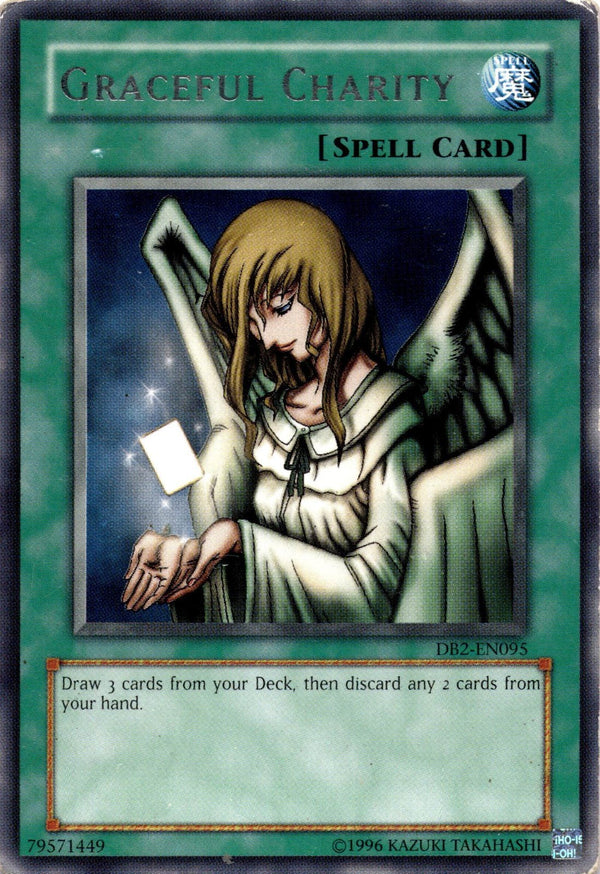 Yugioh Graceful Charity DB2-EN095 Rare Unlimited Edition DAMAGED/HP