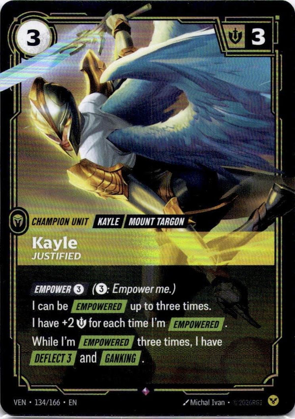 Riftbound Kayle - Justified 134/166 Vendetta Rare NM