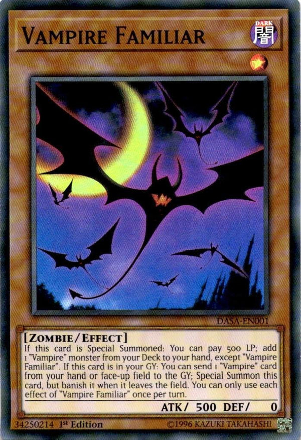 Yugioh Vampire Familiar DASA-EN001 Super Rare 1st Edition NM