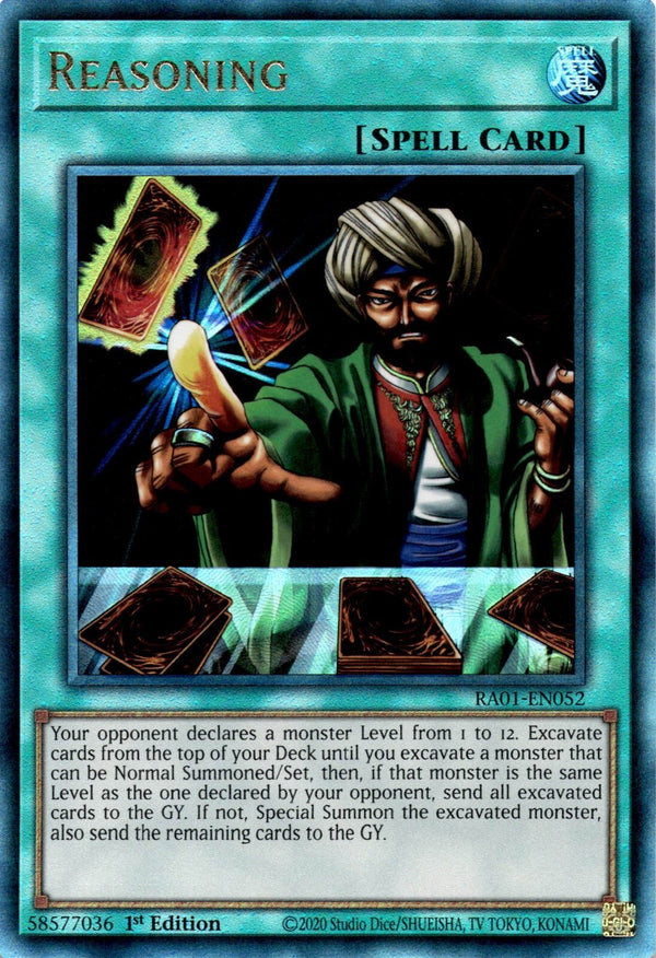 Yugioh Reasoning RA01-EN052 Ultimate Rare 1st Edition NM