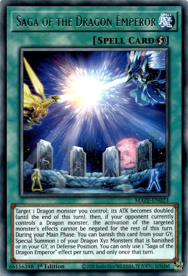Yugioh Saga of the Dragon Emperor MAZE-EN023 Rare 1st Edition NM