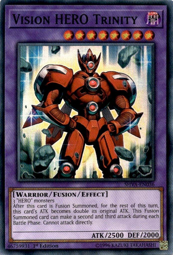 Yugioh Vision HERO Trinity SHVA-EN036 Super Rare 1st Edition MP
