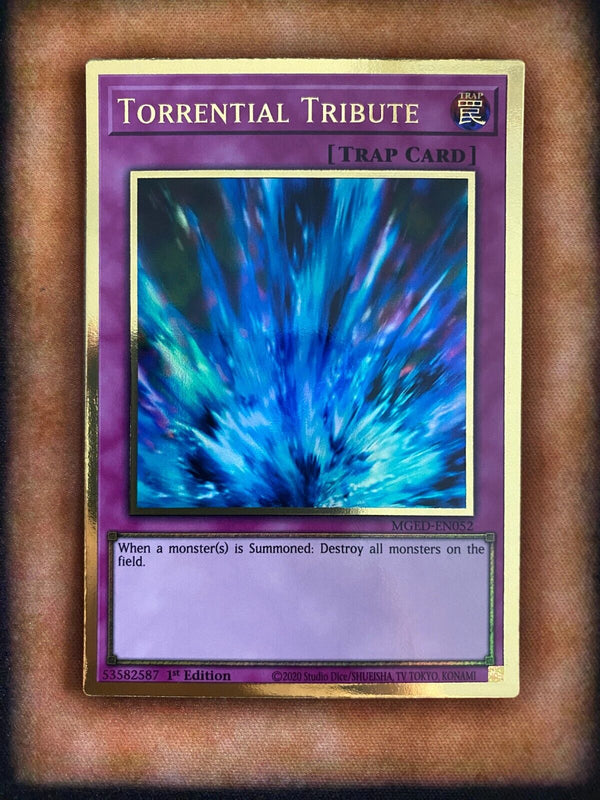 Yugioh Torrential Tribute MGED-EN052 Premium Gold Rare 1st Edition NM/MINT