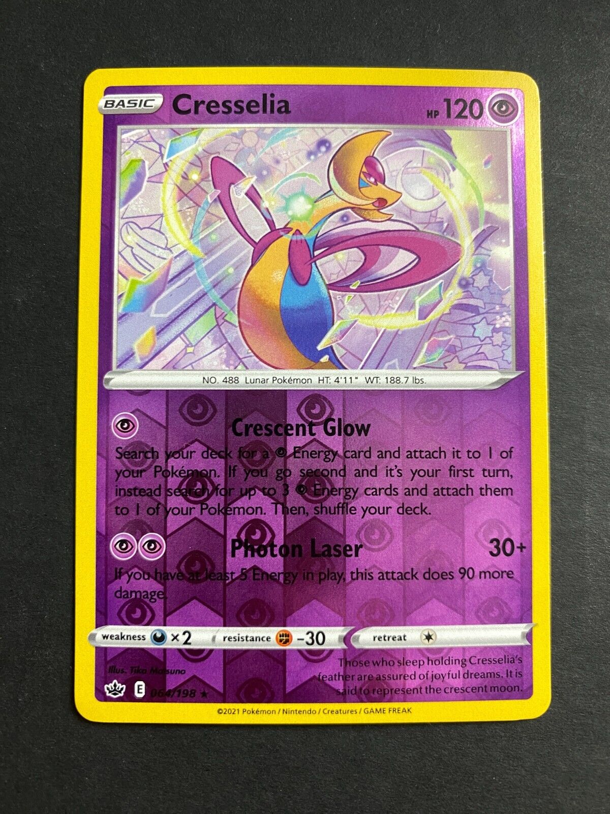 Pokemon Cresselia 064/198 Chilling Reign Reverse Holo NM