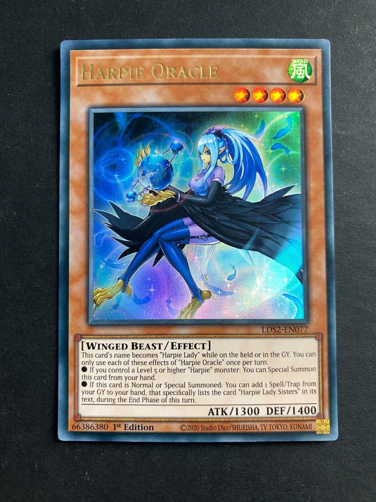 Yugioh Harpie Oracle LDS2-EN077 Ultra Rare 1st Edition MP