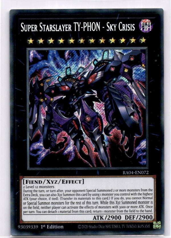 Yugioh Super Starslayer TY-PHON - Sky Crisis RA04-EN072 Secret Rare 1st Ed NM