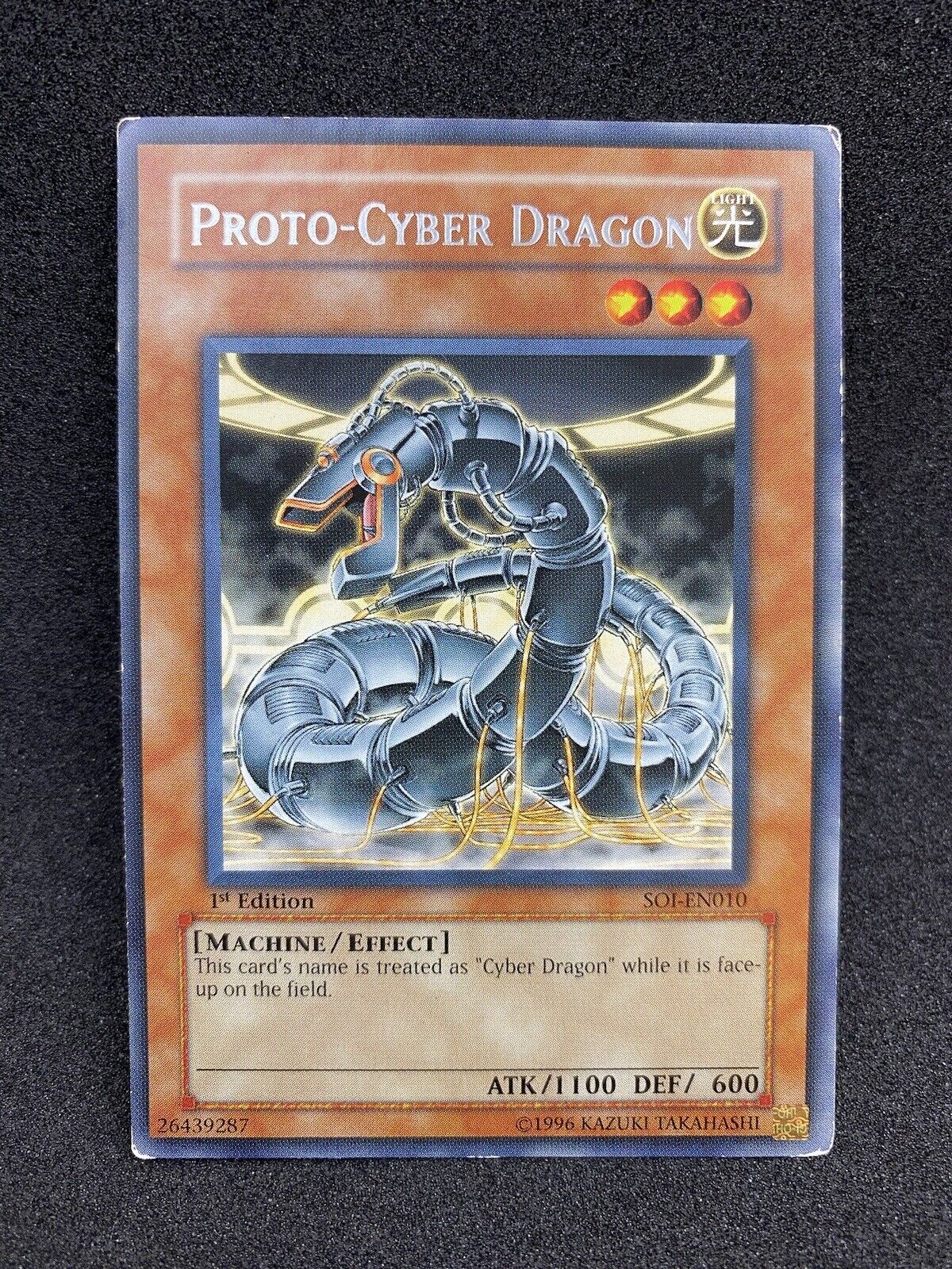 Yugioh Proto-Cyber Dragon SOI-EN010 Rare 1st Edition MP