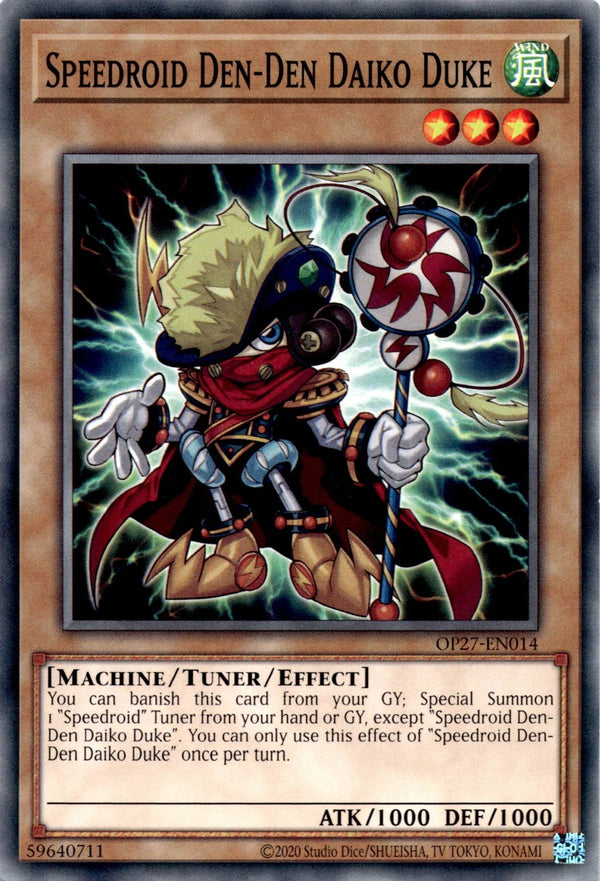 Yugioh Speedroid Den-Den Daiko Duke OP27-EN014 Common 1st Edition NM