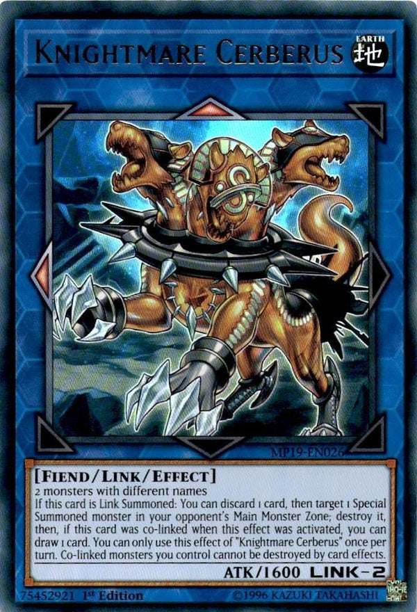 Yugioh Knightmare Cerberus MP19-EN026 Super Rare 1st Edition NM