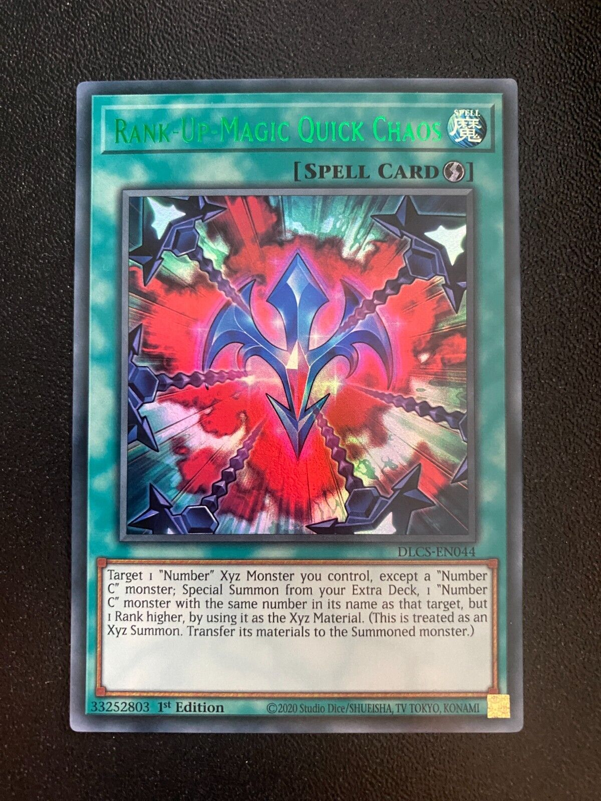 Yugioh Rank-Up-Magic Quick Chaos DLCS-EN044 Green Ultra Rare 1st Edition NM/MINT