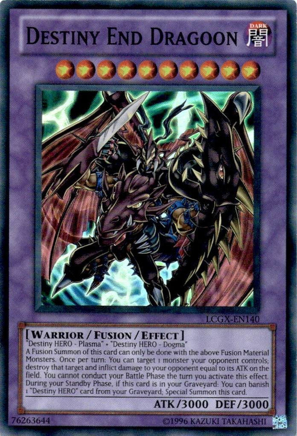 Yugioh Destiny End Dragoon LCGX-EN140 Super Rare Unlimited Edition NM