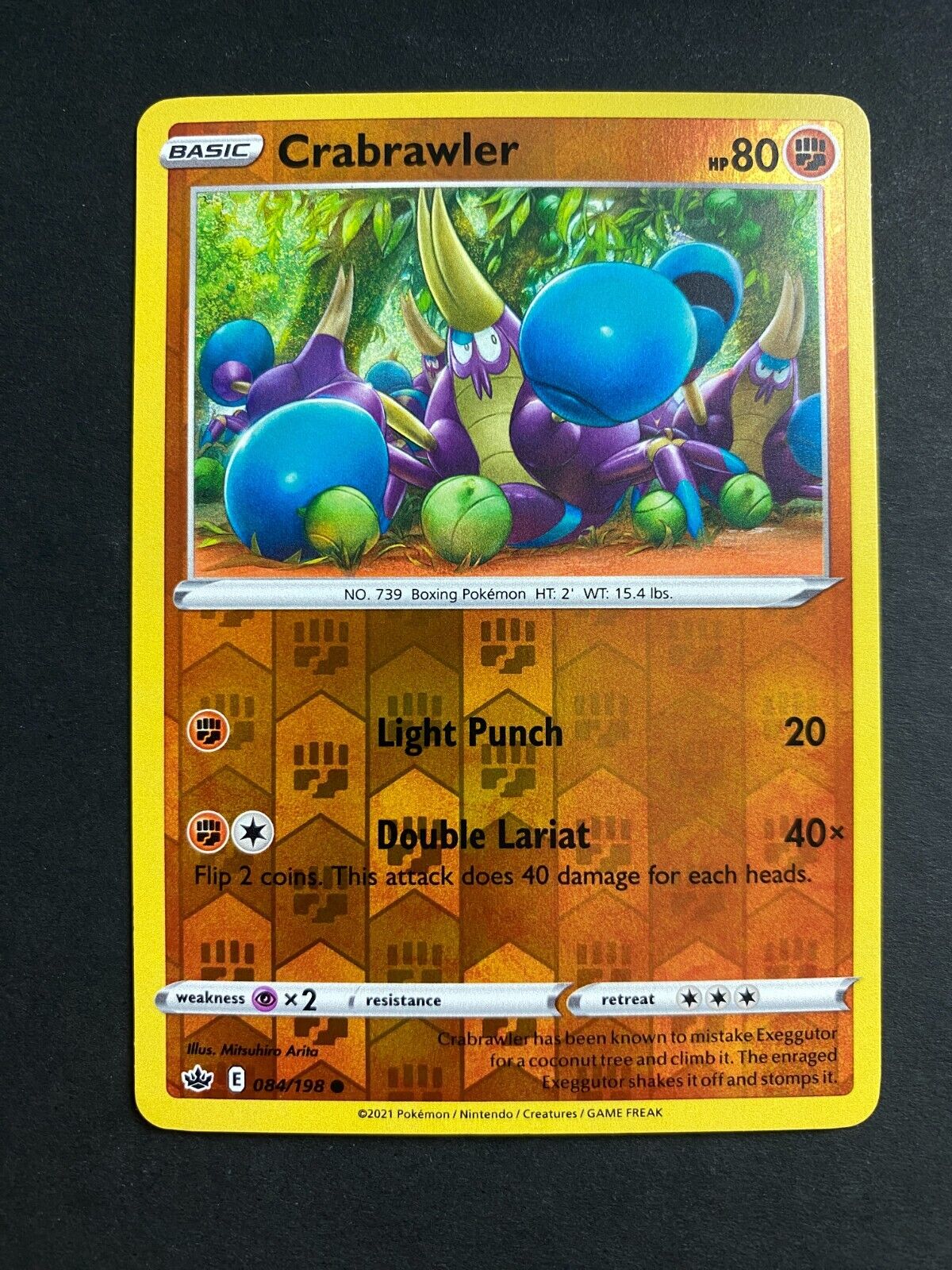 Pokemon Crabrawler 084/198 Chilling Reign Reverse Holo NM