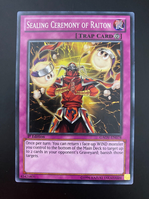 Yugioh Sealing Ceremony of Raiton GAOV-EN078 Common 1st Edition NM