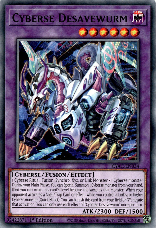 Yugioh Cyberse Desavewurm CYAC-EN034 Common 1st Edition NM