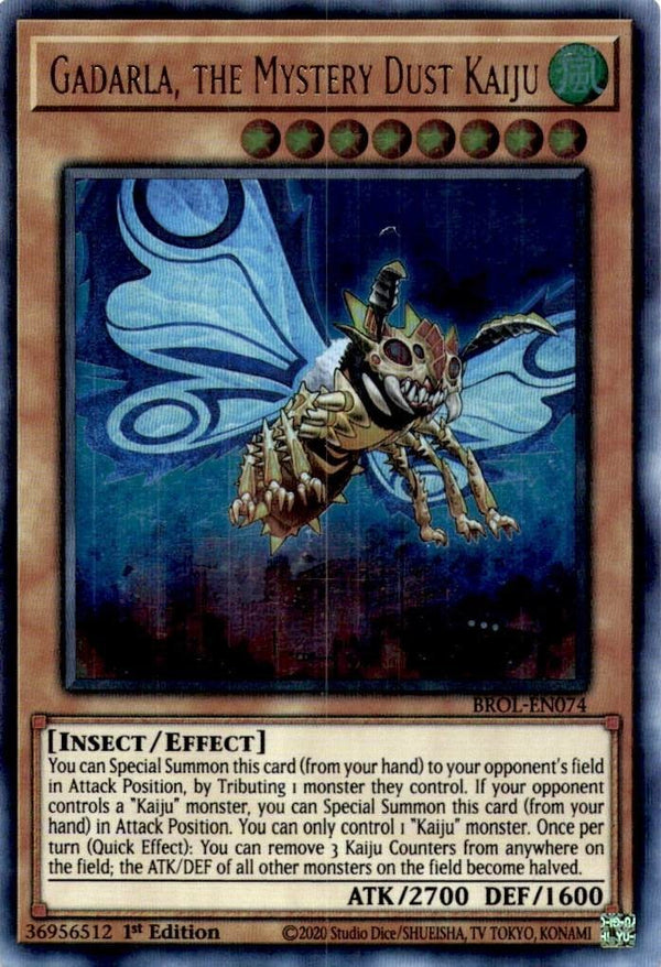 Yugioh Gadarla, the Mystery Dust Kaiju BROL-EN074 Ultra Rare 1st NA PRINT LP/NM