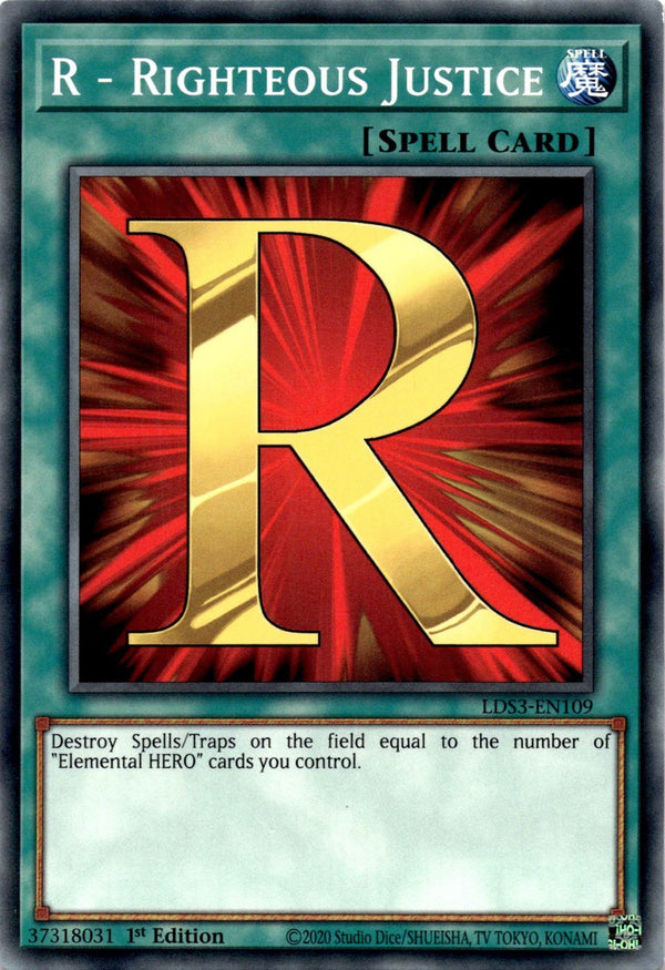 Yugioh R - Righteous Justice LDS3-EN109 Common 1st Edition NM