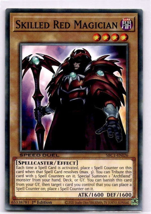 Yugioh Skilled Red Magician SBC1-ENI26 Common 1st Edition NM