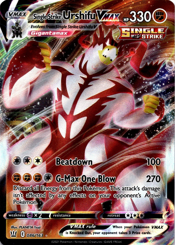 Pokemon Single Strike Urshifu VMAX 086/163 Battle Styles Full Art Holo NM