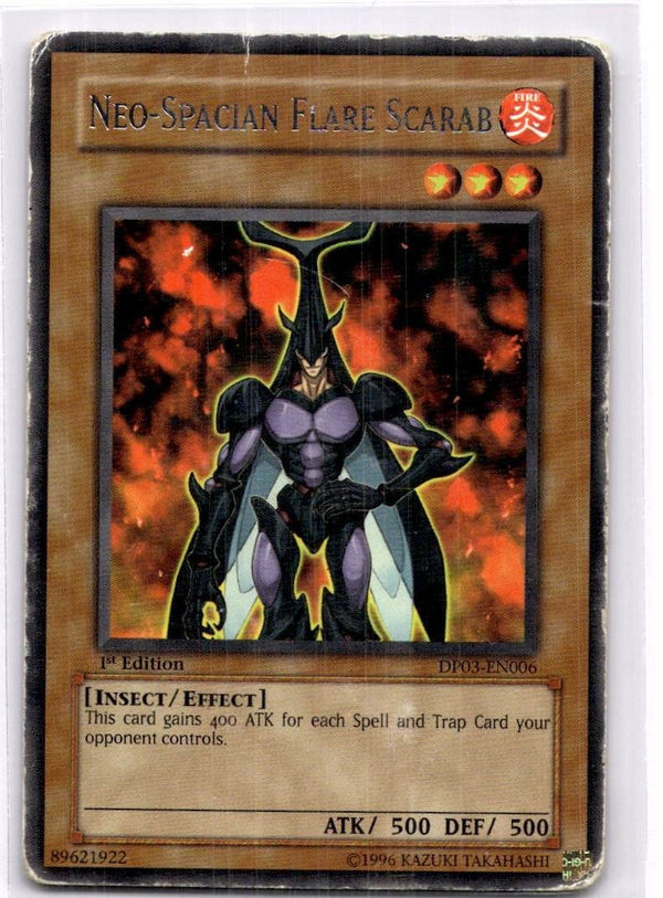 Yugioh Neo-Spacian Flare Scarab DP03-EN006 Rare 1st Edition DAMAGED