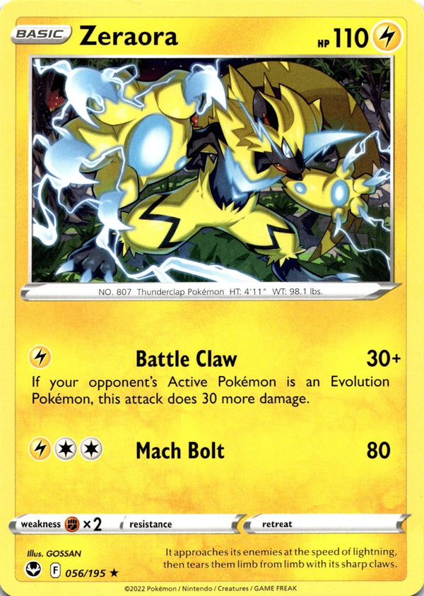 Pokemon Zeraora 056/195 Silver Tempest Non Holo NM