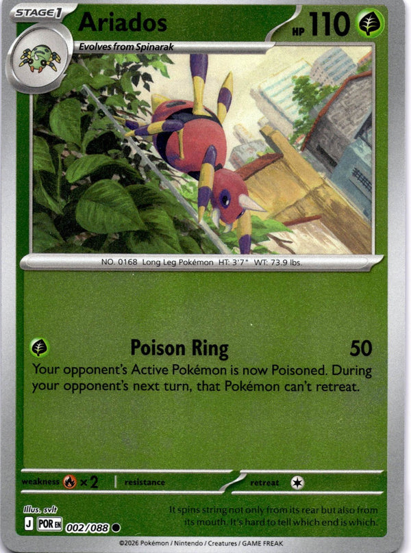 Pokemon Ariados 002/088 Perfect Order Reverse Holo NM