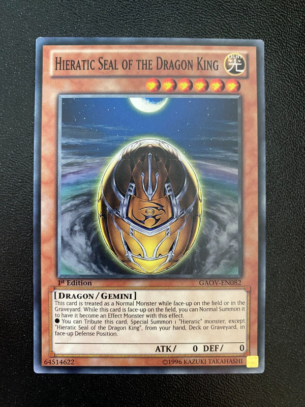 Yugioh Hieratic Seal of the Dragon King GAOV-EN082 Common 1st Edition LP