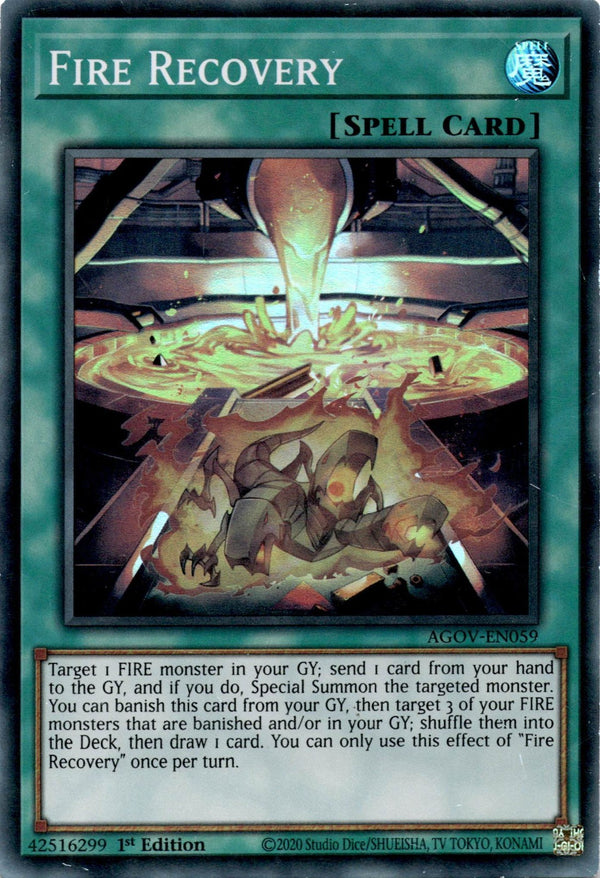 Yugioh Fire Recovery AGOV-EN059 Super Rare 1st Edition MP
