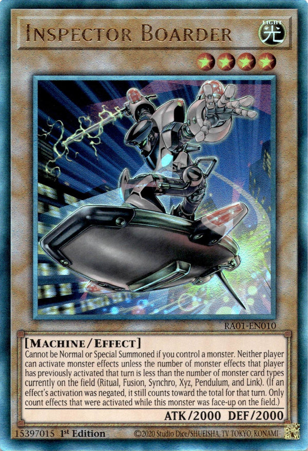 Yugioh Inspector Boarder RA01-EN010 Ultimate Rare 1st Edition NM