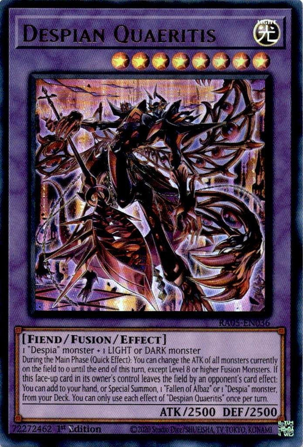 Yugioh Despian Quaeritis RA05-EN036 NA Print Ultra Rare 1st Edition NM