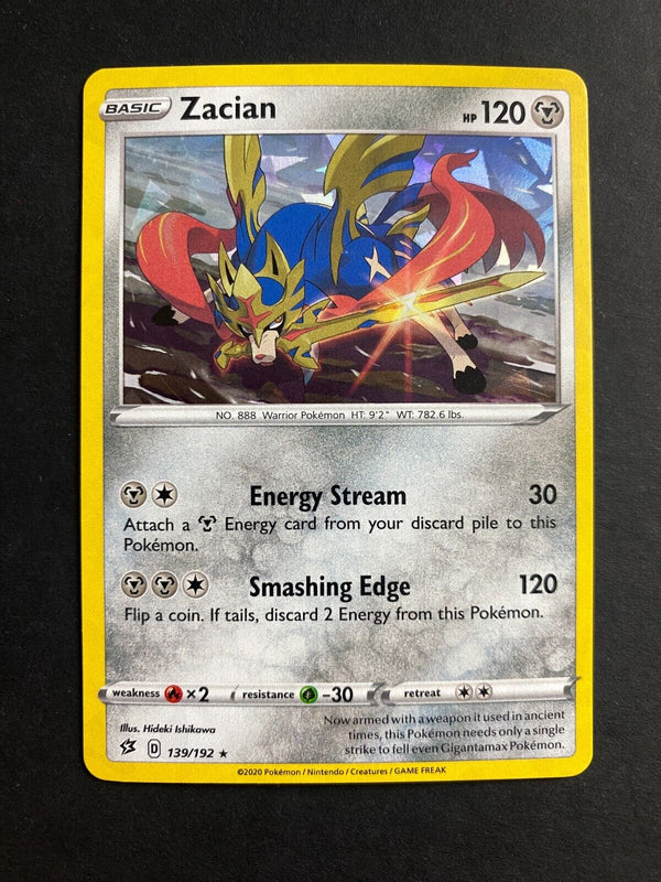 Pokemon Zacian 139/192 Rebel Clash Cracked Ice Holo NM