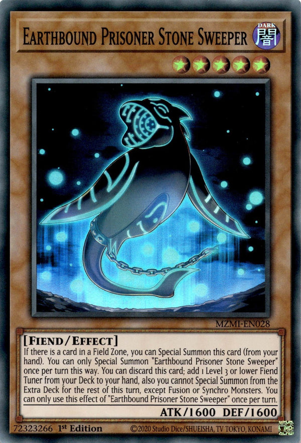 Yugioh Earthbound Prisoner Stone Sweeper MZMI-EN028 Super Rare 1st Edition NM