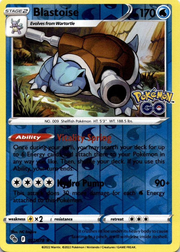 Pokemon Blastoise 017/078 Pokemon Go Reverse Holo NM