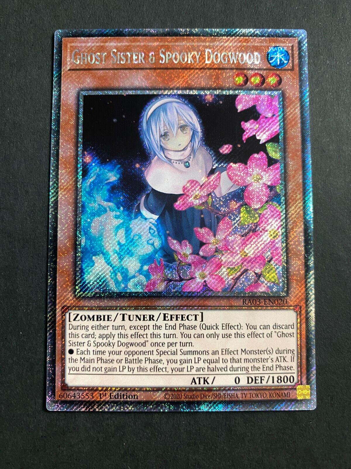 Yugioh Ghost Sister & Spooky Dogwood RA03-EN020 Platinum Secret Rare 1st Ed NM