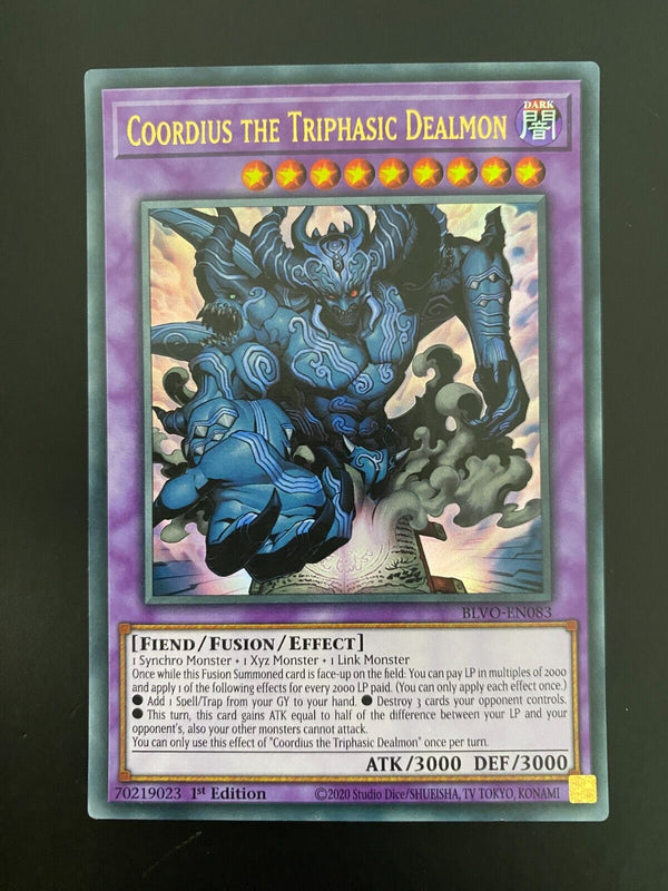 Yugioh Coordius the Triphasic Dealmon BLVO-EN083 Ultra Rare 1st Edition NM/MINT