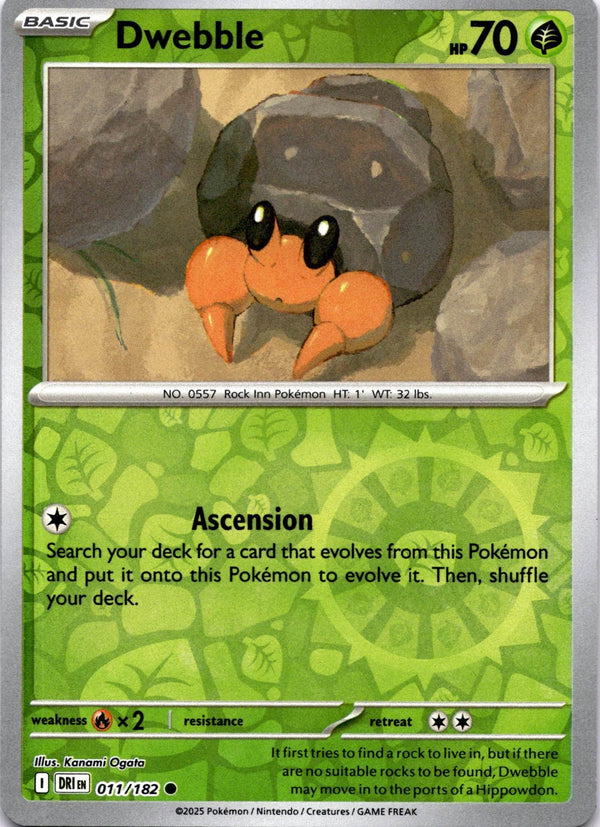 Pokemon Dwebble 011/182 Destined Rivals Reverse Holo NM