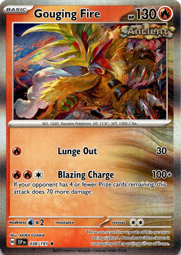 Pokemon Gouging Fire 038/191 Surging Sparks Holo NM