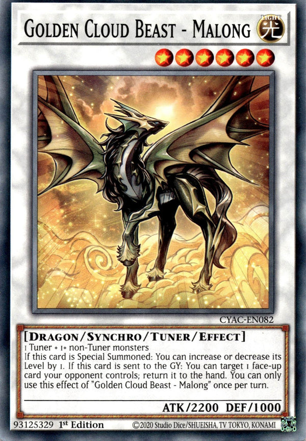 Yugioh Golden Cloud Beast - Malong CYAC-EN082 Common 1st Edition NM