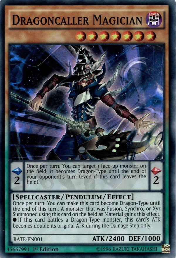 Yugioh Dragoncaller Magician RATE-EN001 Super Rare 1st Edition MP
