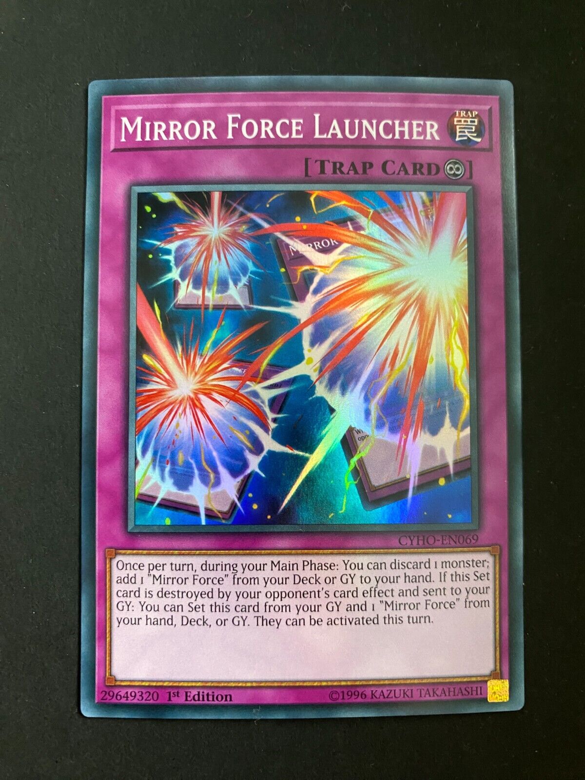 Yugioh Mirror Force Launcher CYHO-EN069 Super Rare 1st Edition NM